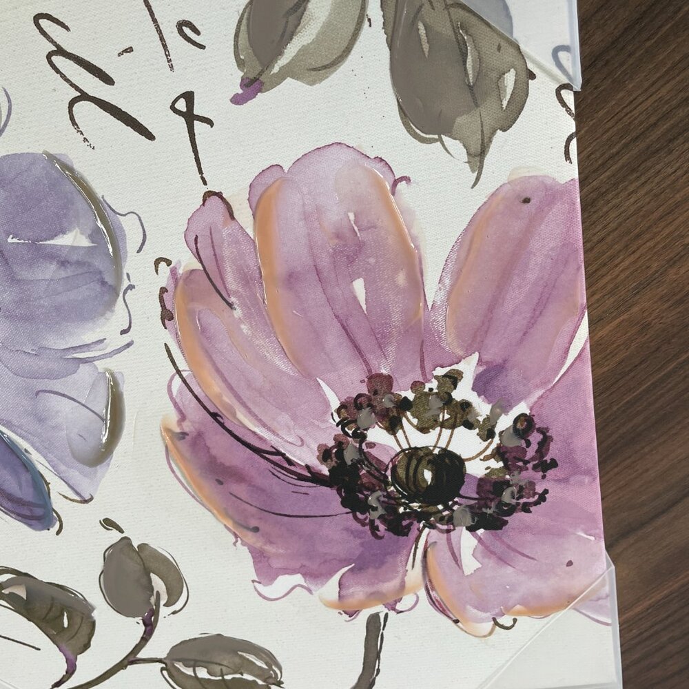 Pela Studio Beautiful Gray & Purple Blooming Flower Set 14"x14" Stretched Canvas - Picture 5 of 16